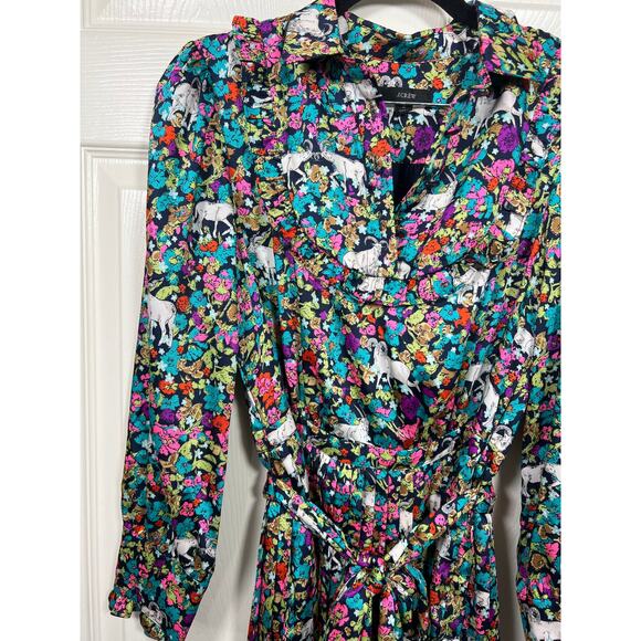 J Crew Pleated Midi Dress in Grazing Goats Print Women's 2 / XS - Picture 1 of 8